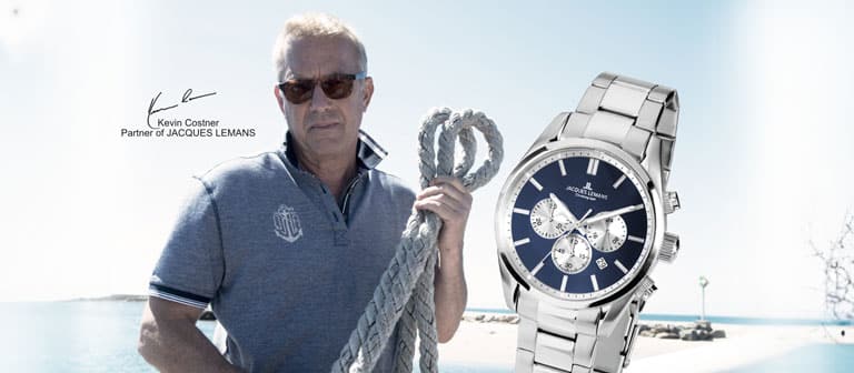 Kevin Costner para Jacques Lemans Relógios